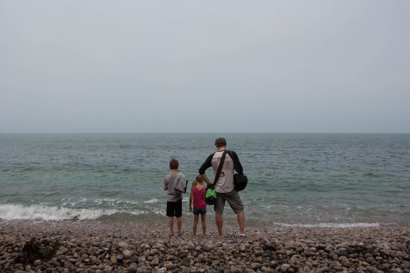 derek and kids looking out to sea